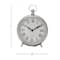 7" Silver Stainless Steel & Aluminum Tabletop Clock
